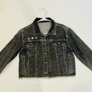 Women's Cropped Denim Jacket - Black